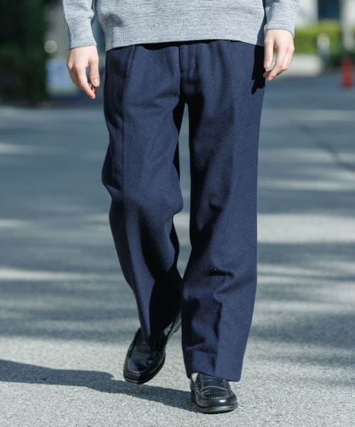 『MADE IN JAPAN』 new basic ウールフラノビーバーワイドスラックス