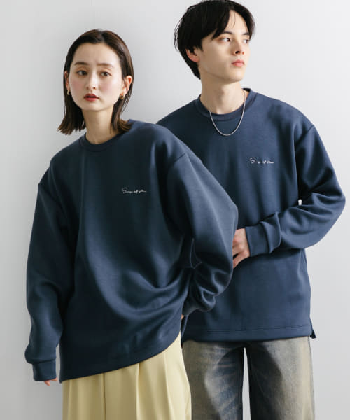 『ユニセックス』シシュウダンボールポンチロングスリーブTシャツ