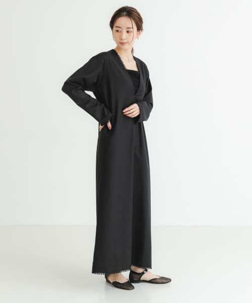new basic　深Vネックワンピース