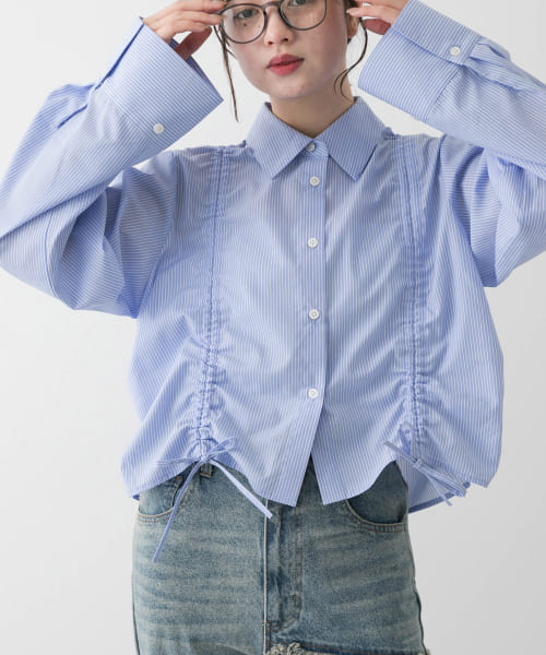 クロップドシャーリングシャツ