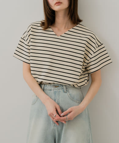 ミラノリブVネックTシャツ