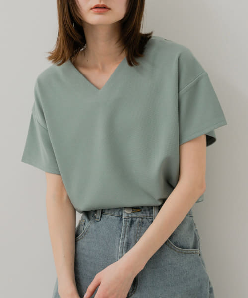 ミラノリブVネックTシャツ