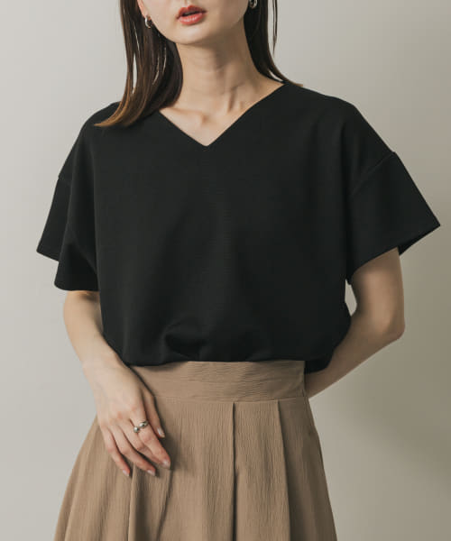 ミラノリブVネックTシャツ