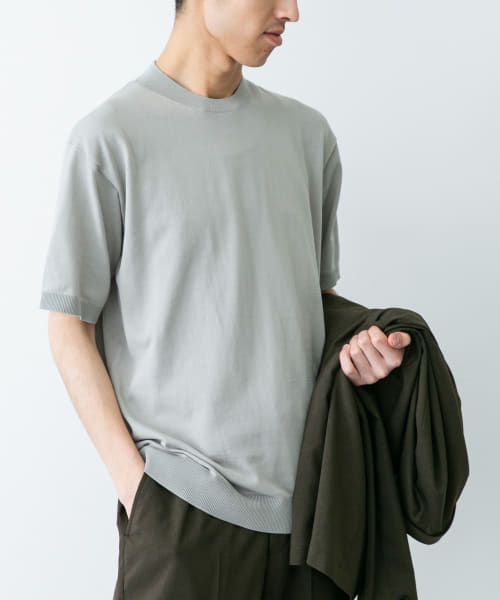LIFE STYLE TAILOR　ハイゲージクルーネック半袖ニット
