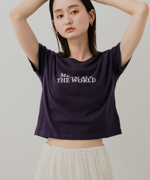 クロップドグラフィックTシャツ(半袖)