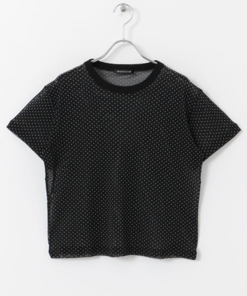 mizuiro ind　mesh dot crew-neck T-shirts