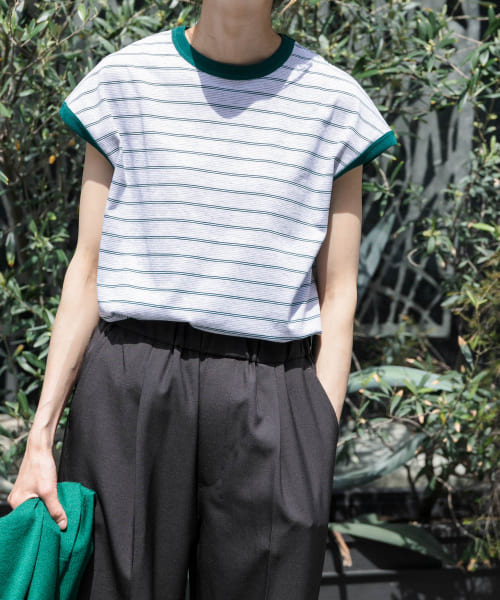 FORK&SPOON　カラーボーダーショートスリーブTシャツ