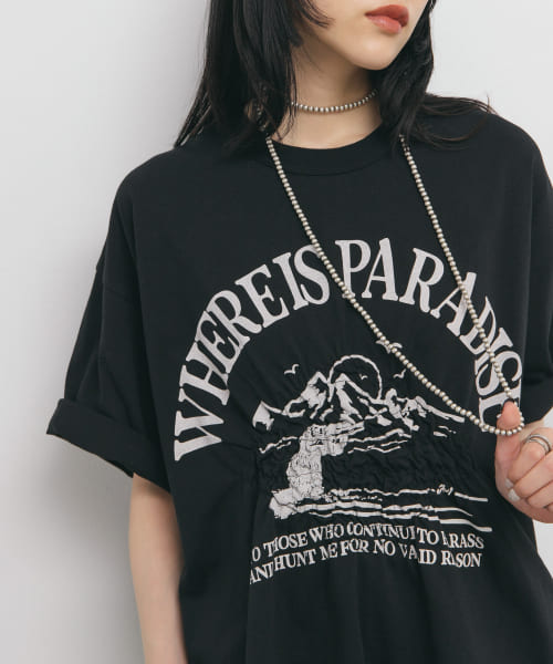 シャーリングプリントTEE