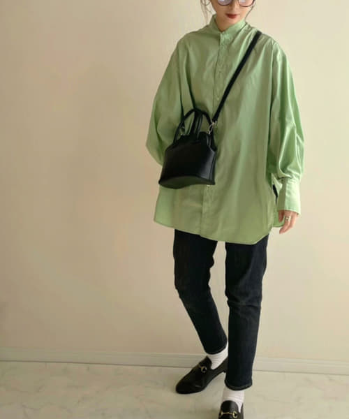 カラーコクーンスリーブシャツ