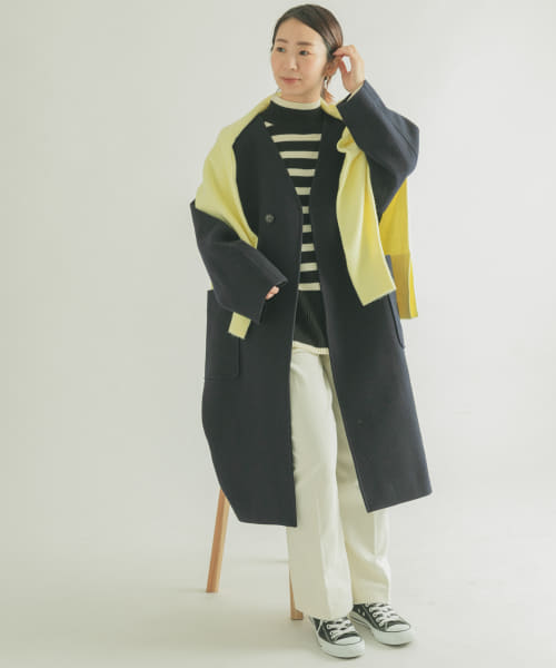 FORK&SPOON　Vネックコクーンコート