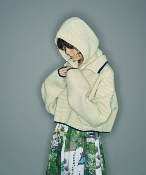ザ グッドランド マーケット　CROPPED KNIT ZIP TOPS