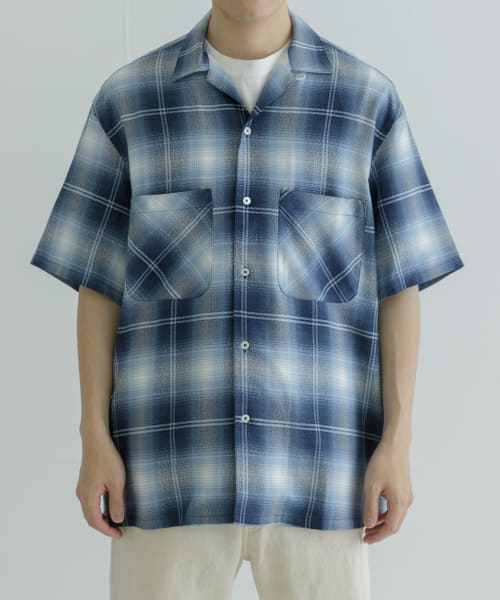 SEVEN BY SEVEN　OPEN COLLAR SHEER SHIRTS S/S