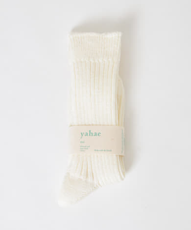 YAHAE　Linen Wool Ribbed Socks