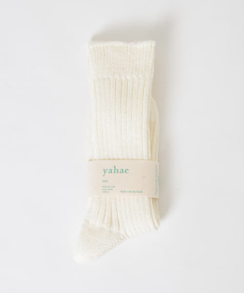 YAHAE　Linen Wool Ribbed Socks