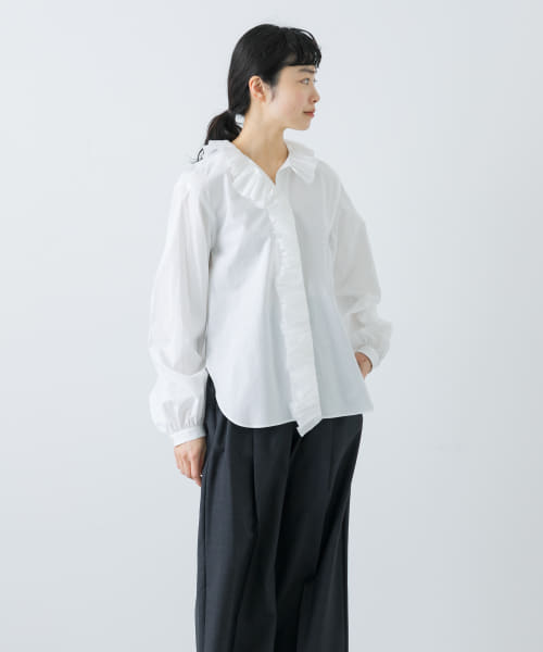 YLEVE　TYPEWRITER RUFFLE  BLOUSE