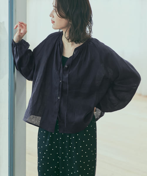 リネンハシゴレースブラウス