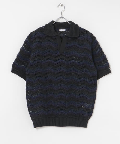 米富繊維　ZIGZAG SUKASHI KNIT PULLOVER