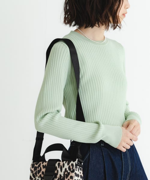 『WEB限定』クルーネックコンパクトリブニット
