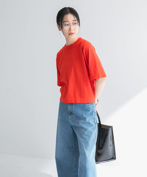 new basic　ハイゲージニットTシャツ