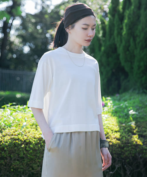 new basic　ハイゲージニットTシャツ