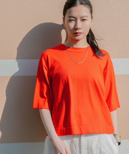 new basic　ハイゲージニットTシャツ