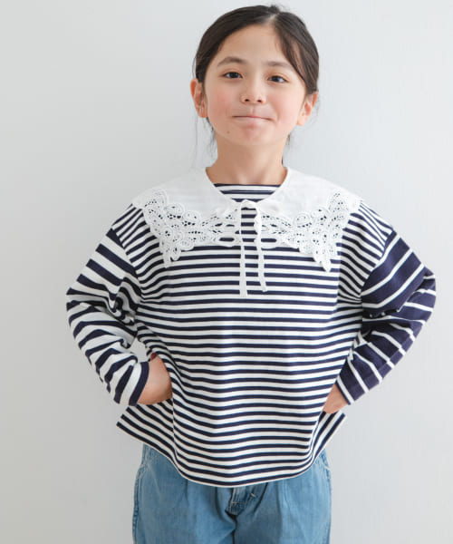 ジュース　Pure white lace collar sailor