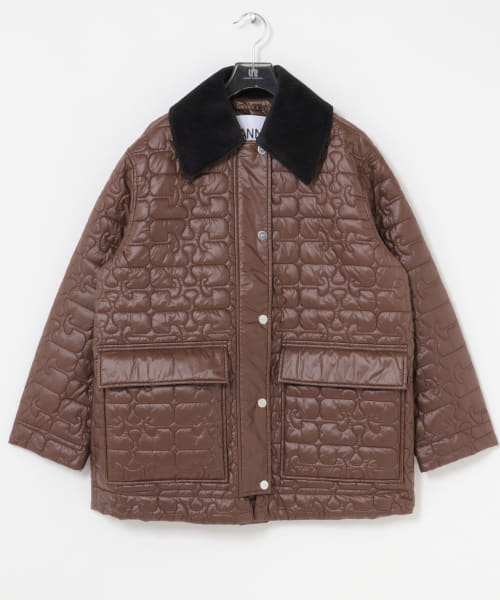 GANNI　Shiny Quilt Midi Jacket
