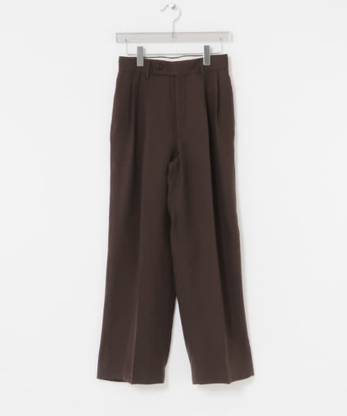 new basic　ダブルクロスキュプラパンツ