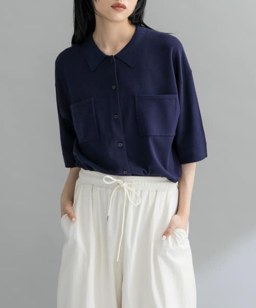 『WEB限定』ルーズシルエットニットシャツ