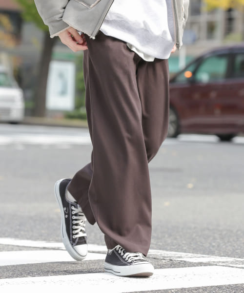 『Sサイズあり』ウールライクタックワイドパンツ