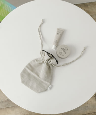DOORS LIVING PRODUCTS　コットンリネンライン巾着S