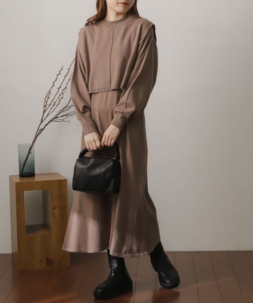 ストレッチレイヤードマーメイドワンピース