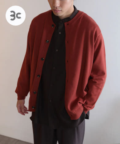 ストレッチクルーネックカーディガン