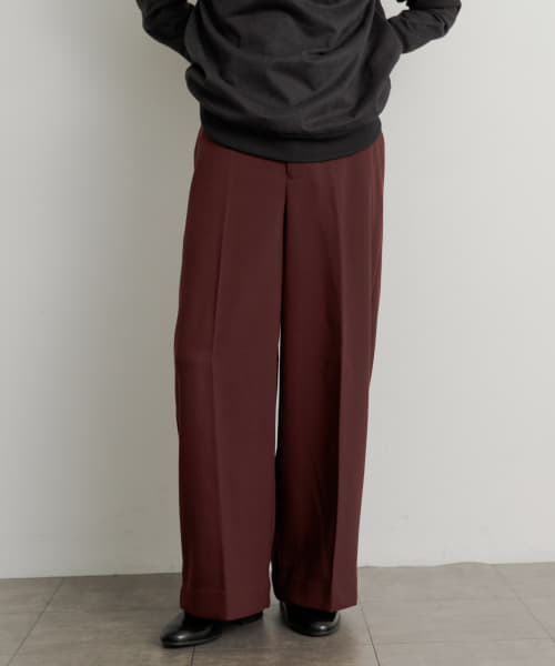 ハードツイルセンタープレスワイドパンツ