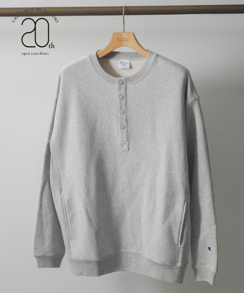 『別注』Champion×DOORS　20th RW HALF SNAP CREW