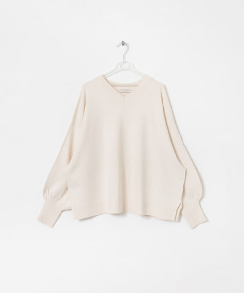 elbow organdy vneck knit