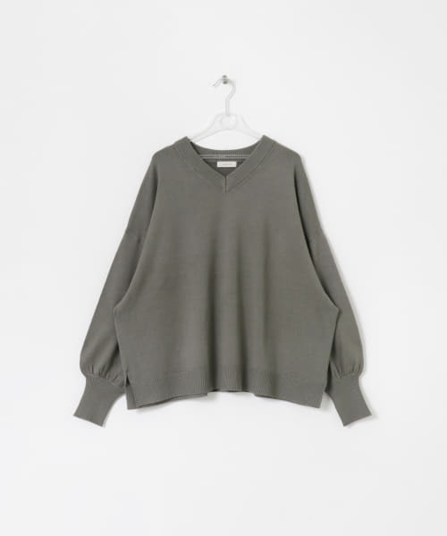 elbow organdy vneck knit