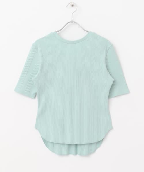 5分袖コンパクトリブTシャツ