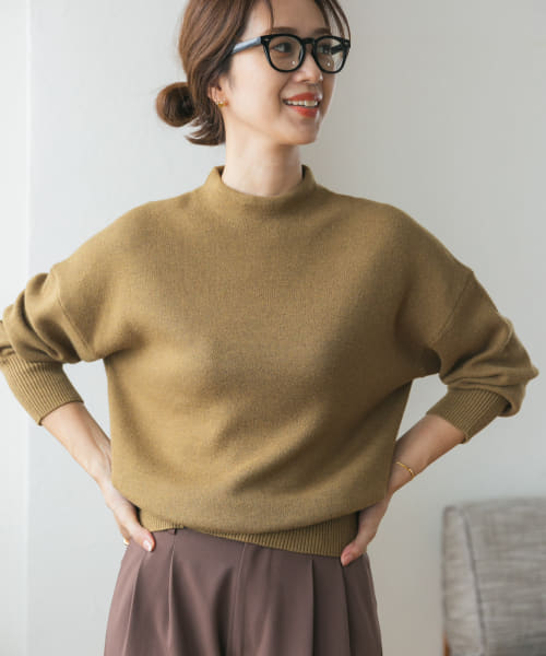 『蓄熱』ボトルネックKNITプルオーバー