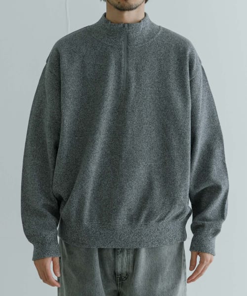 crepuscule　Moss Stitch Half Zip Pullover