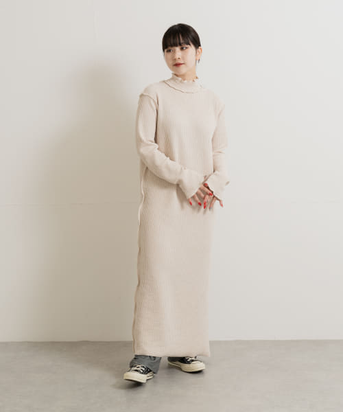 &her　Smooth Rib Onepiece