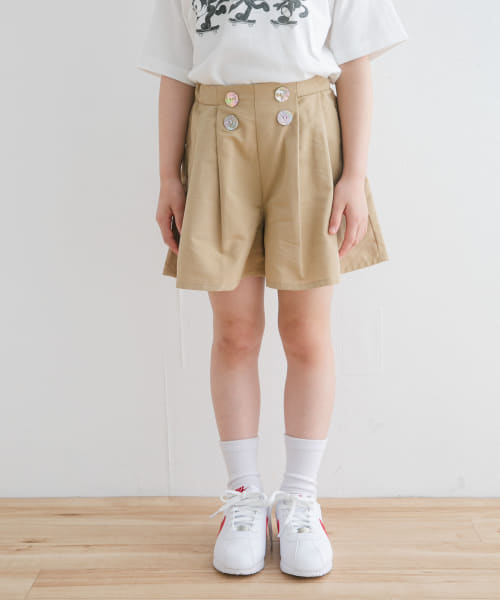 『WEB/一部店舗限定サイズ』フロントボタンキュロットパンツ(KIDS)