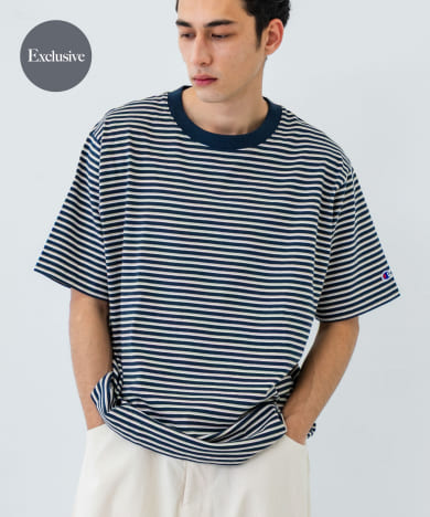 『別注』Champion×UR　USA Fit BORDER T-shirts