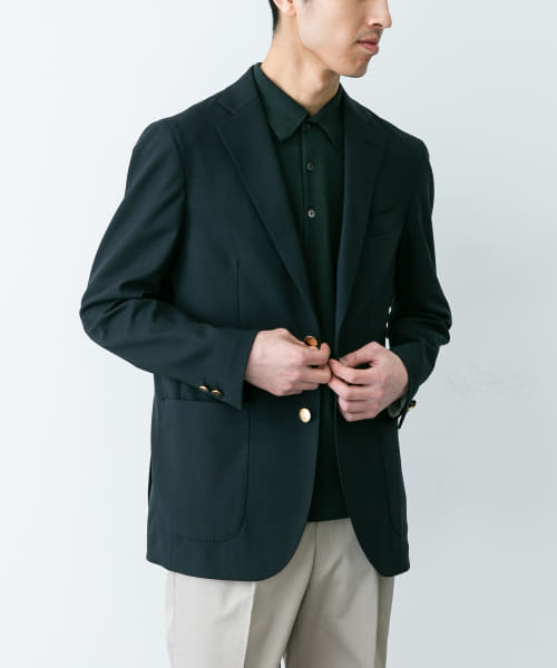 LIFE STYLE TAILOR　ストレッチオックスメタルボタンブレザー
