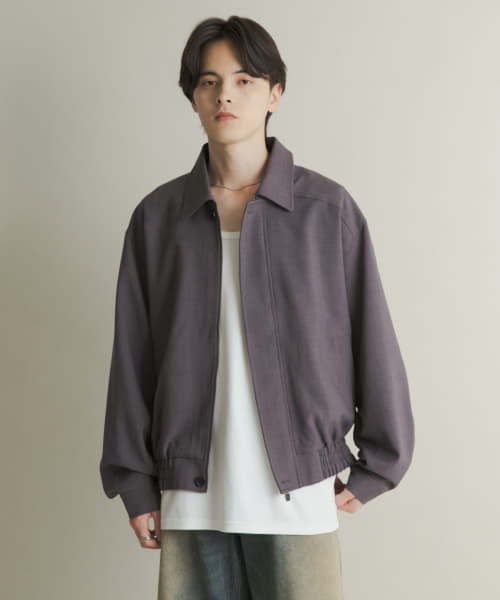 メランジバルーンジップブルゾン