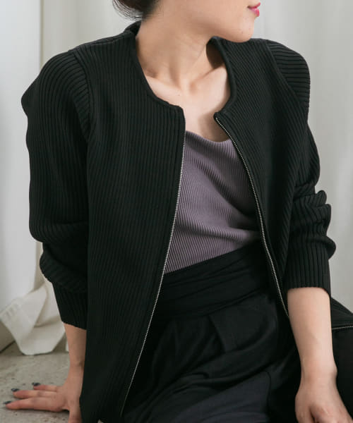 SLAB Rib W-zip Cardigan