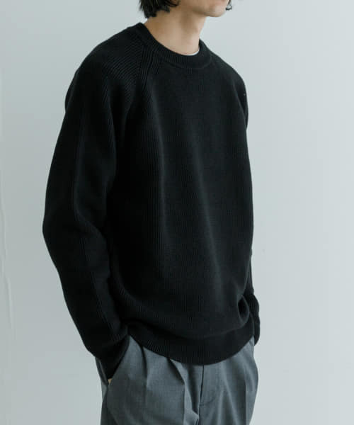 new basic COTTON CASHMERE 片畦 CREW NECK