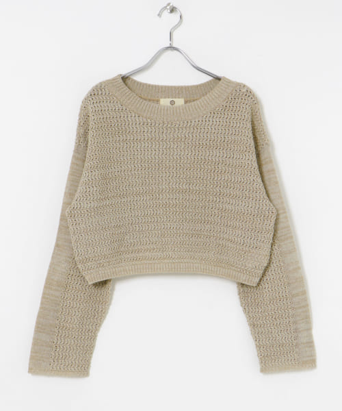 SEAGREEN　PAPER KNIT MELANGE PULLOVER
