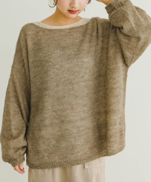モヘアタッチシアーニットプルオーバー