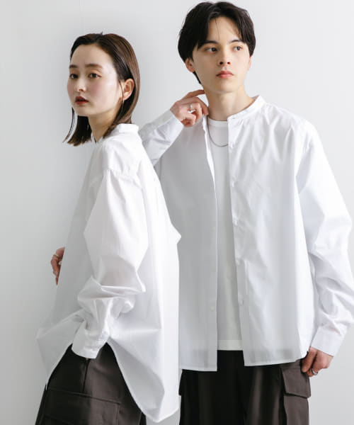 『WEB限定』『ユニセックス』『イージーケア』コンフォートバンドカラーシャツ